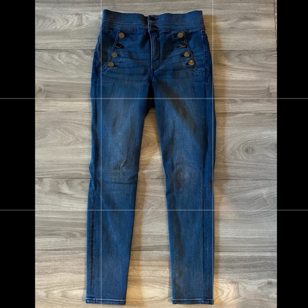 Express Ankle Super High Rise Denim Jeans, Size 8R